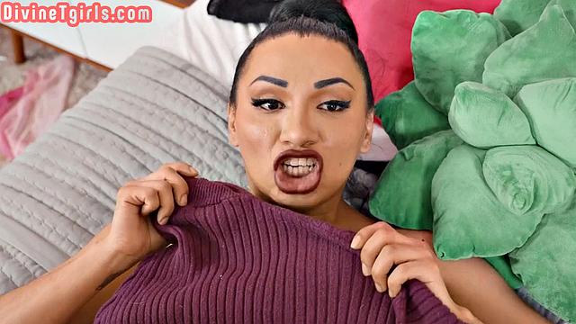 Big ass horny TS anal banged by GF