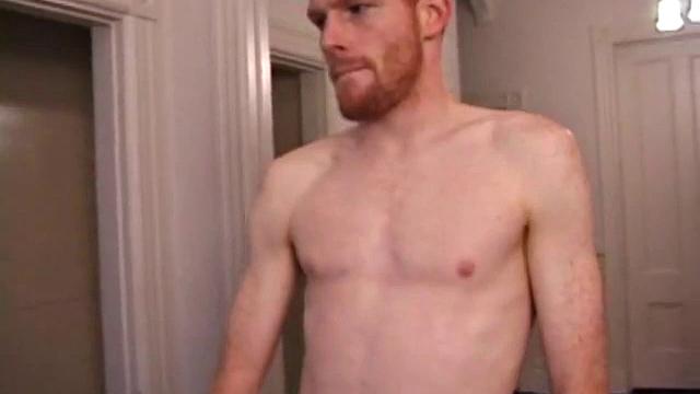 This redhead boy gets naked and lubes his hardening cock. Then Tristian gives himself a good stroking, edging himself a few times, before pumping his load onto a glass table.