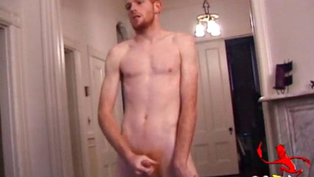 This redhead boy gets naked and lubes his hardening cock. Then Tristian gives himself a good stroking, edging himself a few times, before pumping his load onto a glass table.