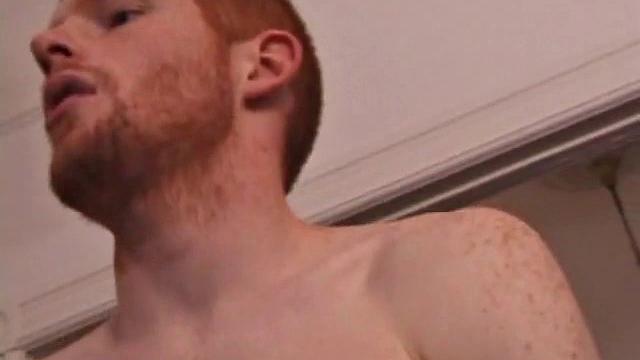 This redhead boy gets naked and lubes his hardening cock. Then Tristian gives himself a good stroking, edging himself a few times, before pumping his load onto a glass table.
