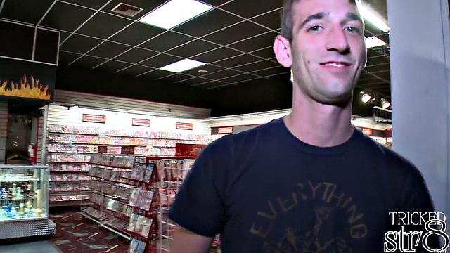 Amateur straight fooled into gay gloryhole BJ before cumshot