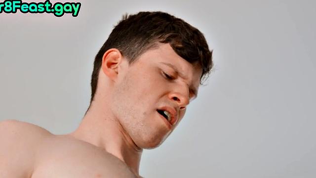 Gay gangbang with a gorgeous jock