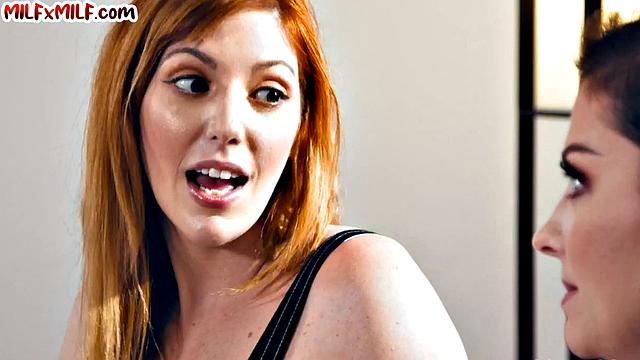 Ginger busty MILF pussylicking