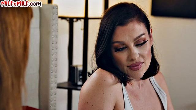 Ginger busty MILF pussylicking