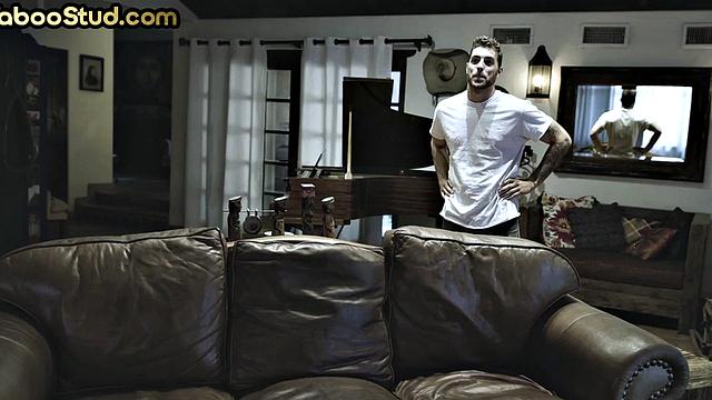 Athletic stud pounds stepbro's ass in taboo anal at home