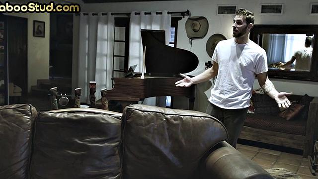 Athletic stud pounds stepbro's ass in taboo anal at home