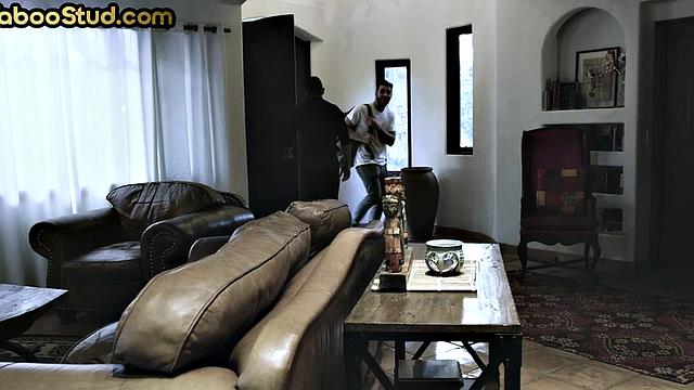 Athletic stud pounds stepbro's ass in taboo anal at home