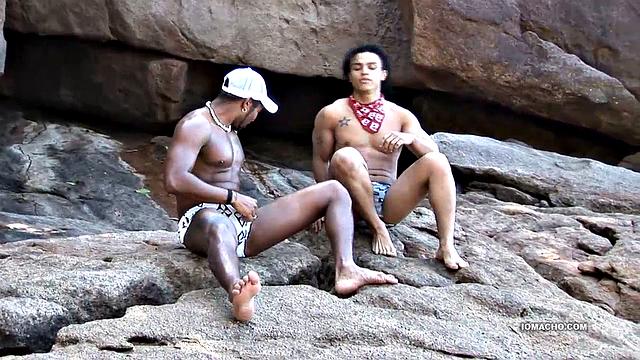 Marcelo and Rick on an island finding a secluded spot to fuck. Look in as gorgeous Rick takes Marcelo's big cock up his ass.