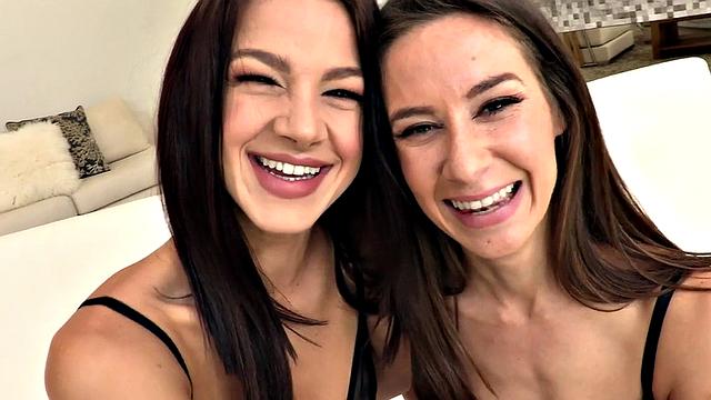 Dyke babes love fucking with big toys in both holes