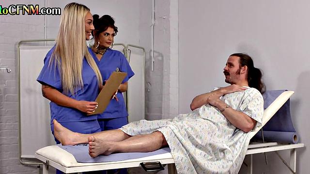 CFNM nurse sluts love sucking big dick and jerking it
