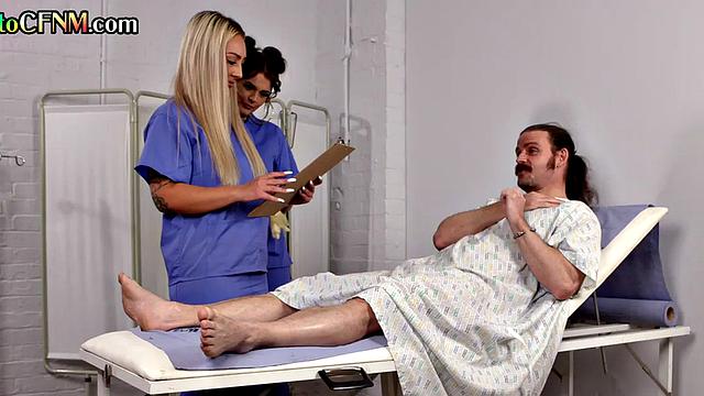 CFNM nurse sluts love sucking big dick and jerking it