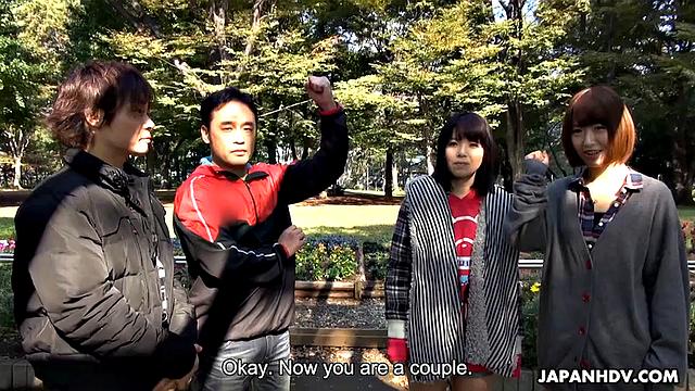 Sena Sakura sucks, rubs, and licks her fishing partner's cock