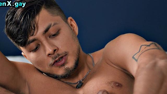 Manly jock barebacks handsome BF in oiled analhole in kitchen