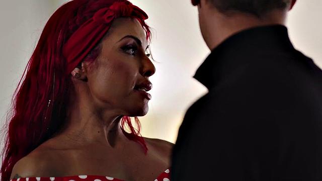 Transsexual beauty fucked in ass by male in missionary position