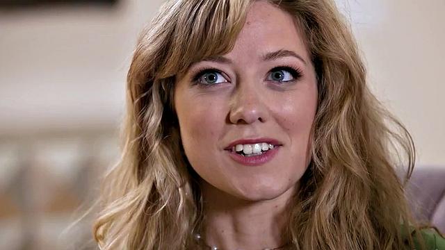 Lesbian babe fingered and licked by busty MILF on couch