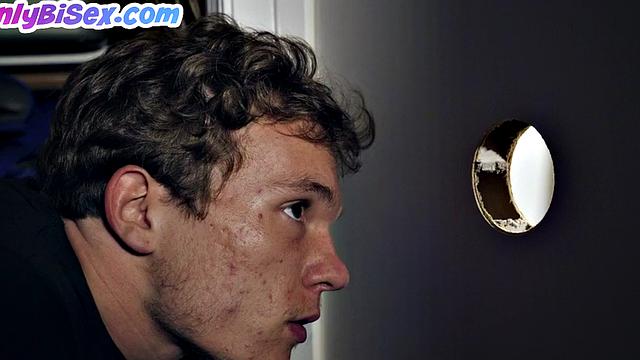 Gloryhole BJ giving bisexual babe licked and nailed