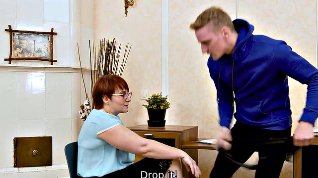 TUTOR4K. Red-haired tutor permits disciple to drill her roughly