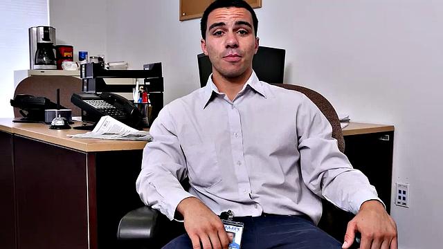 Muscular office guys go wild at amateur cosplay threesome party