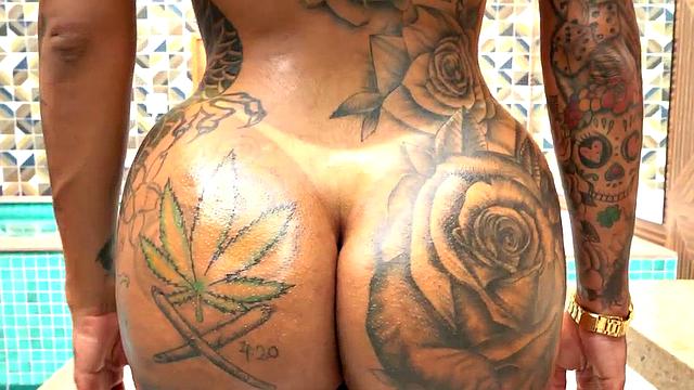 Trans Latina filled with big black dick in tight anal hole