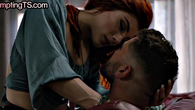 Seductive auburn lesbian spoiling nubian babe