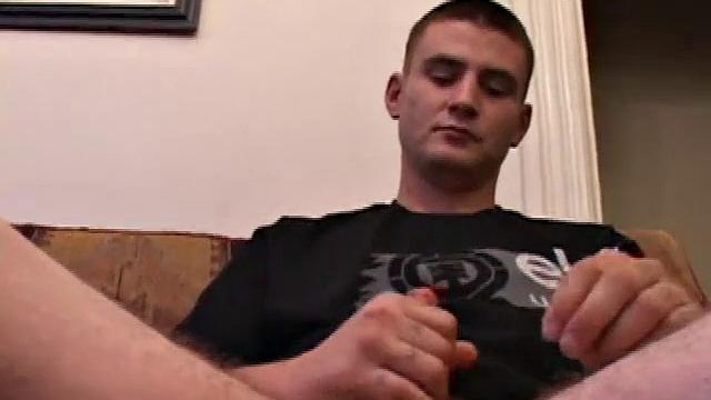 Horny Rick Waters grabs his crotch, and then pulls down to release his stiff cock. After lubing up he strokes hard, before showing us. Rick shoots his cum onto a kitchen spoon and then licks it clean.