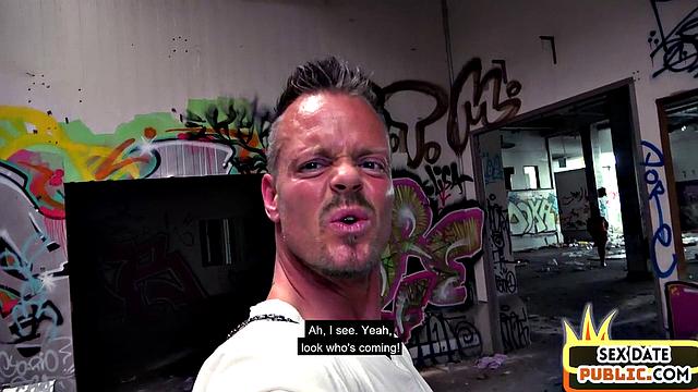 Brunette MILF with huge tits & ass squirts while getting her pussy fingered in public