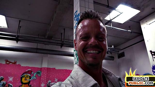 Brunette MILF with huge tits & ass squirts while getting her pussy fingered in public