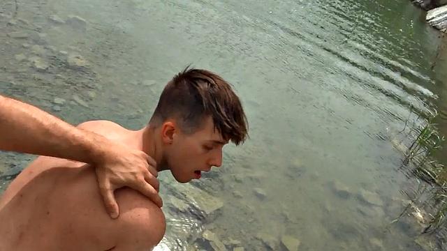 Str8 Euro twink goes wild in outdoor public POV for money