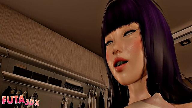 Futa3DX - Purple Haired Babe Gives Blonde A Good Footjob