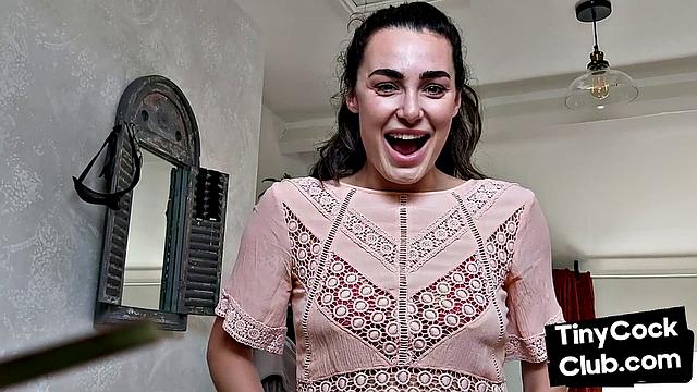 Femdom babe gives JOI to pathetic losers at her home