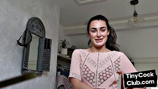 Femdom babe gives JOI to pathetic losers at her home