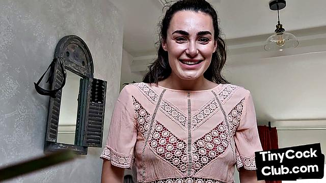 Femdom babe gives JOI to pathetic losers at her home