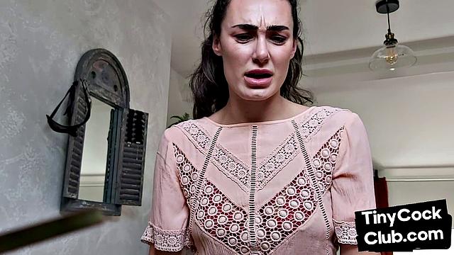 Femdom babe gives JOI to pathetic losers at her home