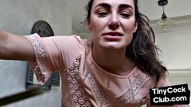 Femdom babe gives JOI to pathetic losers at her home