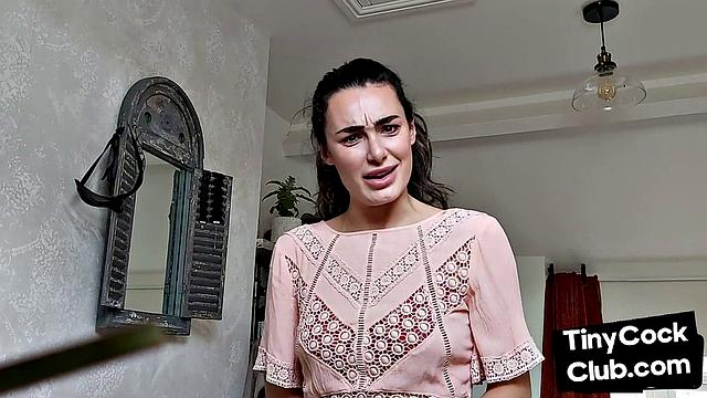 Femdom babe gives JOI to pathetic losers at her home