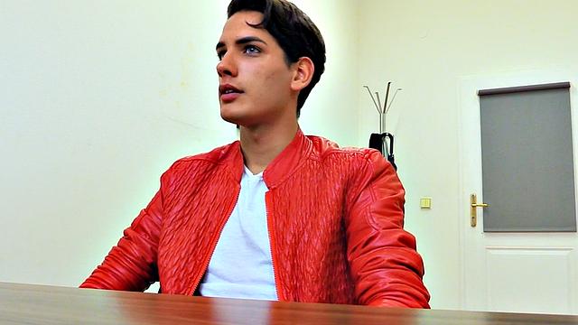 Picked up cute twink cocksucking in POV before barebacking