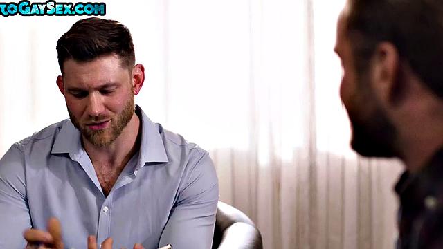 Hairy chest stud barebacked by jock in tight asshole