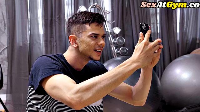 Gym influencer doggystyled by cameraman in tight muff