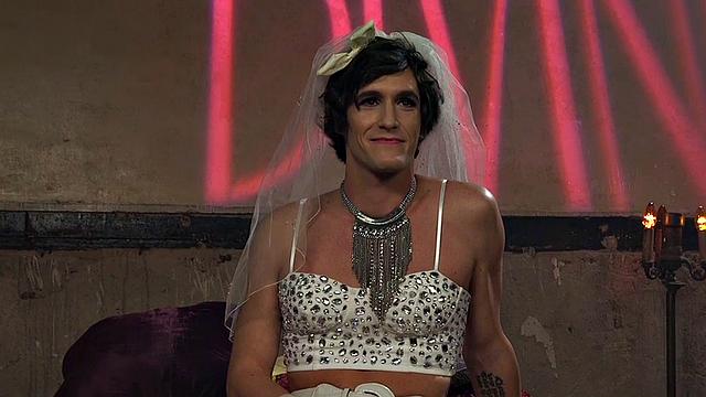 BDSM domina pegs crossdresser bride in voyeur session