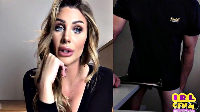 British lady teasing on video call masturbating guy