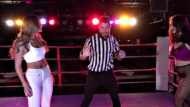 Kinky tattooed babe takes on Might Rider & Reaper in a hardcore pussy licking frenzy