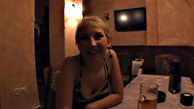 Public anal amateur GF POV fucked in cafe casting