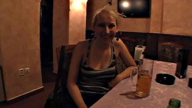 Public anal amateur GF POV fucked in cafe casting