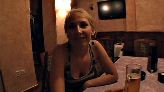 Public anal amateur GF POV fucked in cafe casting