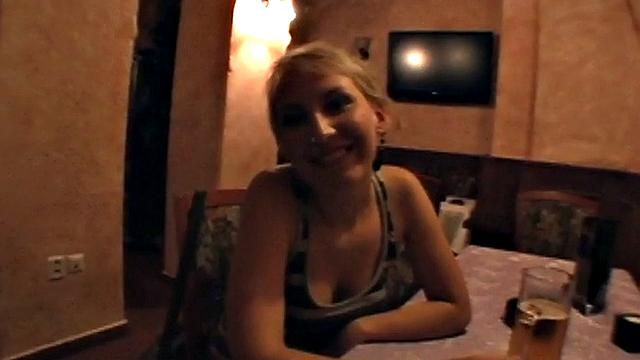 Public anal amateur GF POV fucked in cafe casting