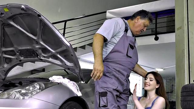 grandpa drilling stunning babe