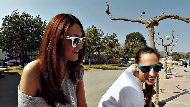 Big-boobed euro babe shows off her tits & gets pounded outdoors