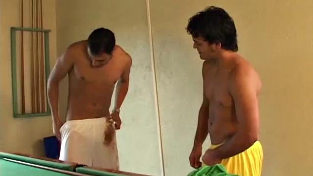 Eloy and Cayo are couple of horny Latin soccer jocks, who are alone after practice. They were planning to shoot a few games of pool, but the idea of barebacking overtakes them and the billiard table soon becomes their platform for a festive raw romp.