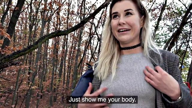 Paid babe enjoys casting closeup fuck and licking