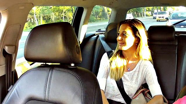 Cabbiedrivesbabe with massive tits around all day to get pounded in POV